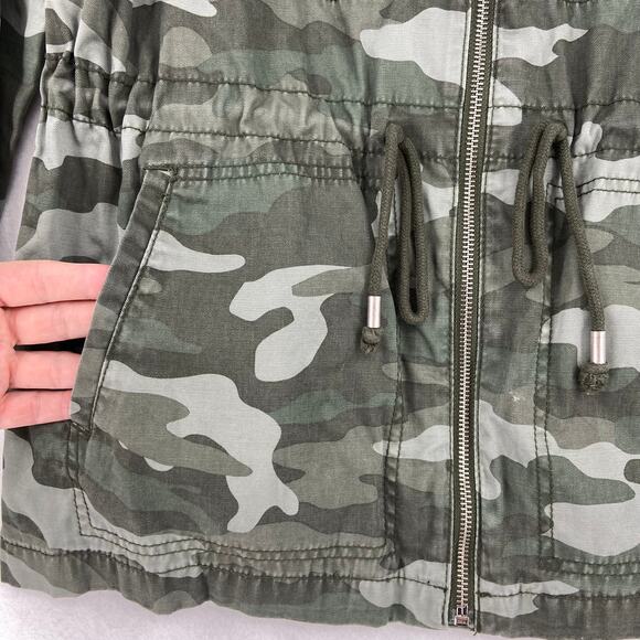 Old Navy Jacket Size L Green Camouflage Utility Camo Adjustable Waist Cotton - Picture 4 of 10